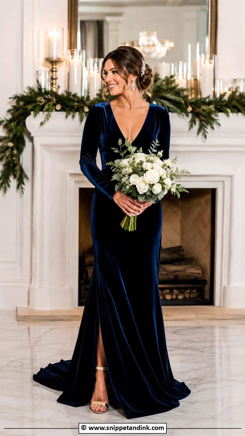 Navy Blue Velvet Wedding Dress - Snippet and Ink - 25 Navy Blue Wedding Dress Ideas