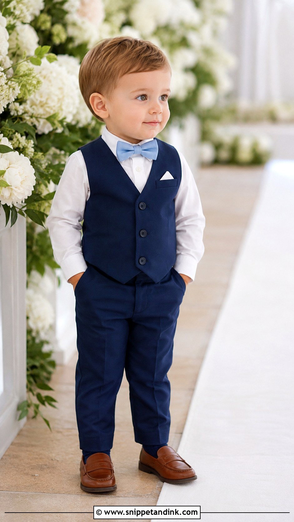 Navy Blue Vest Ring Bearer Outfit - Snippet and Ink - 20 Blue Ring Bearer Outfit Ideas
