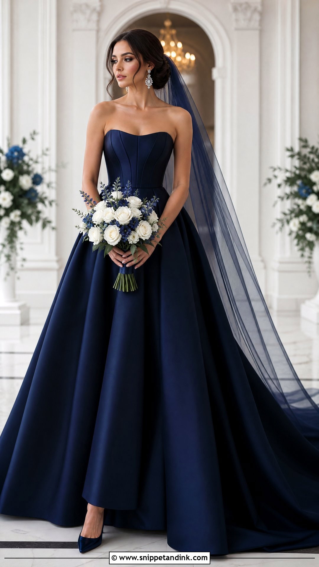 Navy Blue Wedding Dress - Snippet and Ink - 20 Wedding Dress Colors