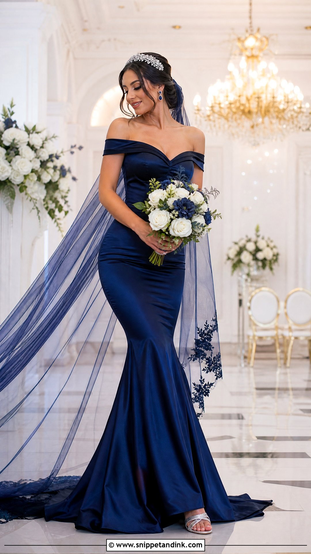 Navy Blue Wedding Dress - Snippet and Ink - 20 Wedding Dresses Not White Colour