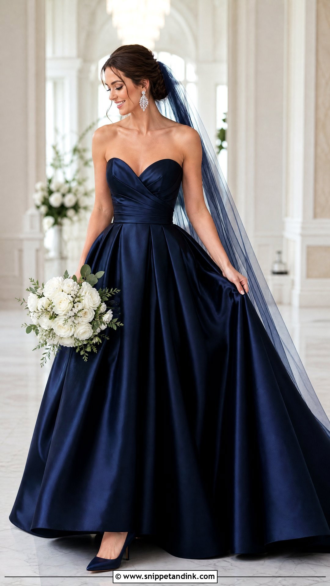 Navy Blue Wedding Dress - Snippet and Ink - 25 Colored Wedding Dress Ideas