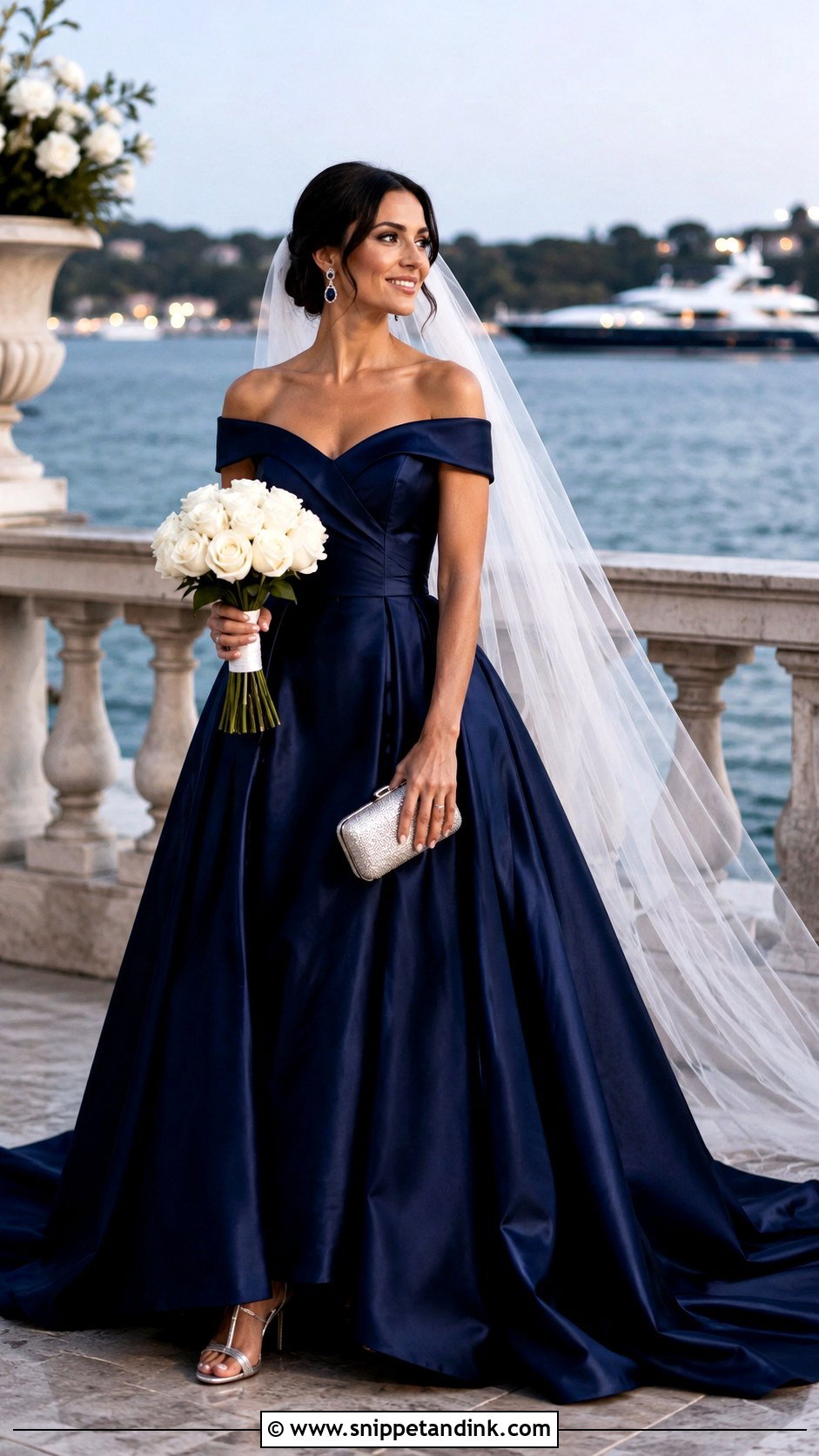 Navy Blue Wedding Dress - Snippet and Ink - 20 Colour Wedding Dress Ideas