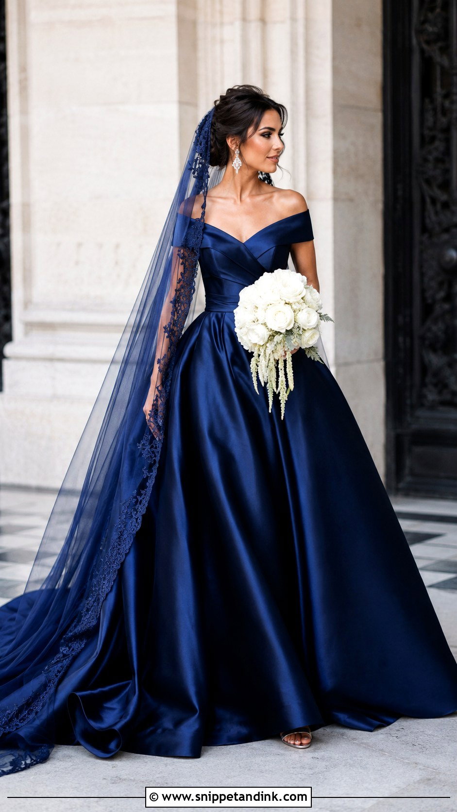 Navy Blue Wedding Dress - Snippet and Ink - 20 Alternative Wedding Dress Color Ideas