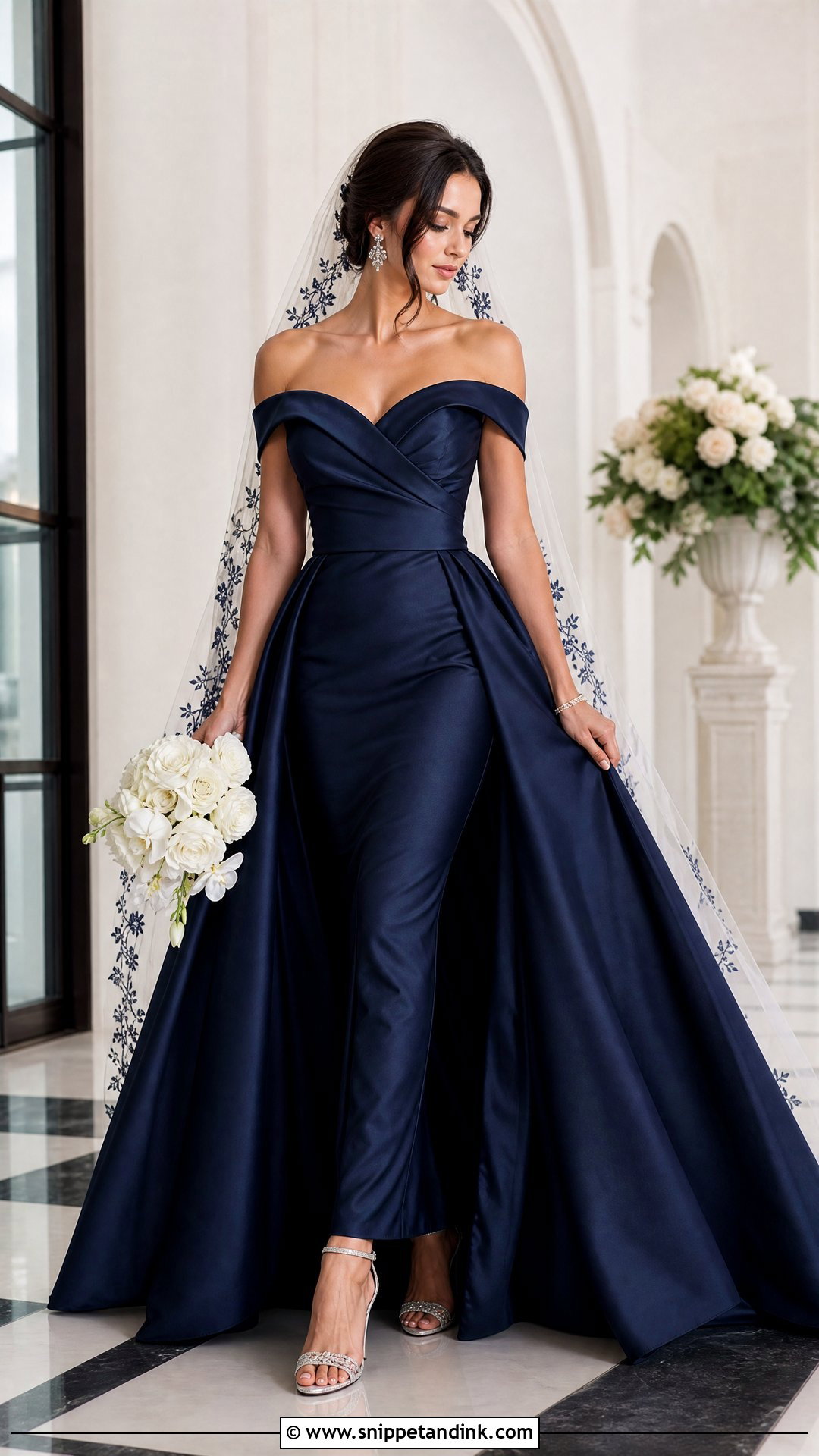 Navy Blue Wedding Dress - Snippet and Ink - 20 Wedding Dress Color Ideas