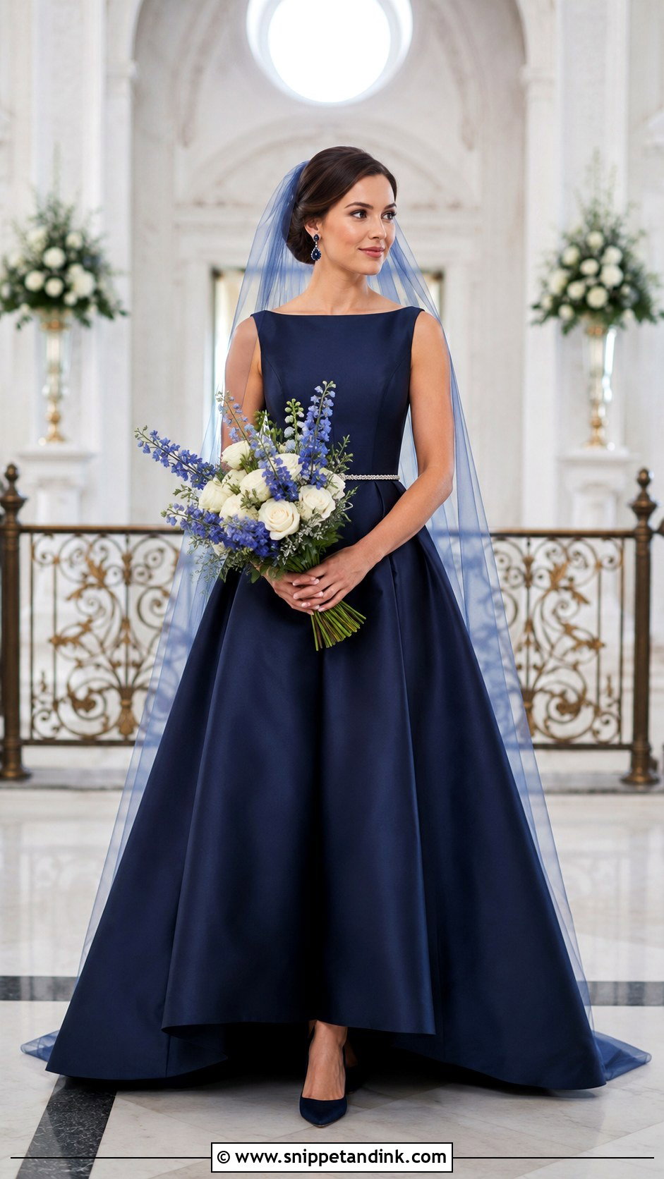 Navy Blue Wedding Dress With Full Skirt - Snippet and Ink - 20 Dark Wedding Dresses