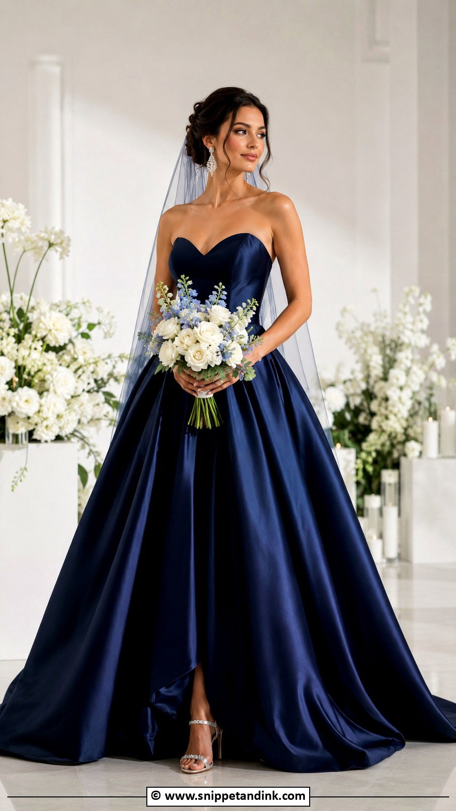 Navy Blue Wedding Dress - Snippet and Ink - 25 Color Wedding Dress Ideas