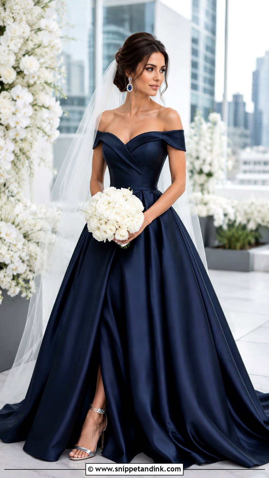 Navy Blue Wedding Gown - Snippet and Ink - 25 Colored Wedding Gowns