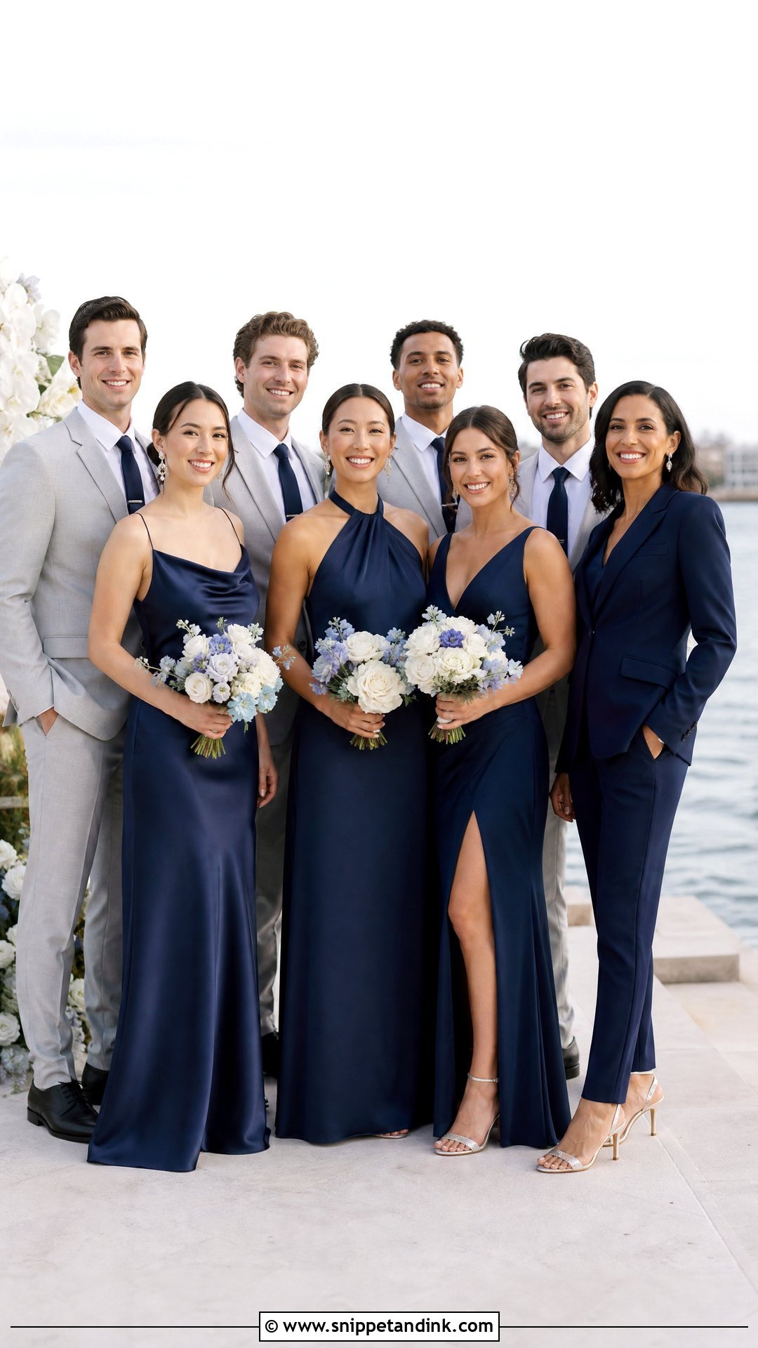 Navy Blue Wedding Party Attire - Snippet and Ink - 20 Wedding Party Attire Ideas