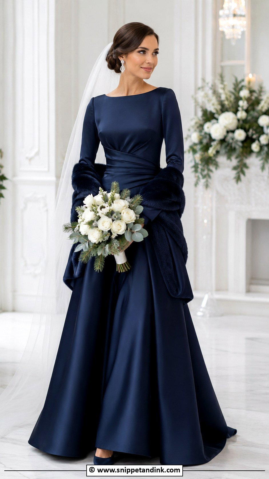 Navy Blue Winter Wedding Dress - Snippet and Ink - 25 Navy Blue Wedding Dress Ideas