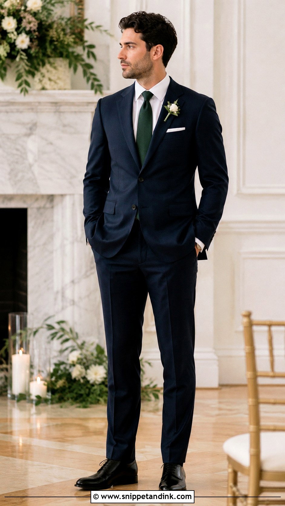 Navy Blue Wool Suit Wedding Outfit - Snippet and Ink - 30 Navy Blue Suit Wedding Ideas