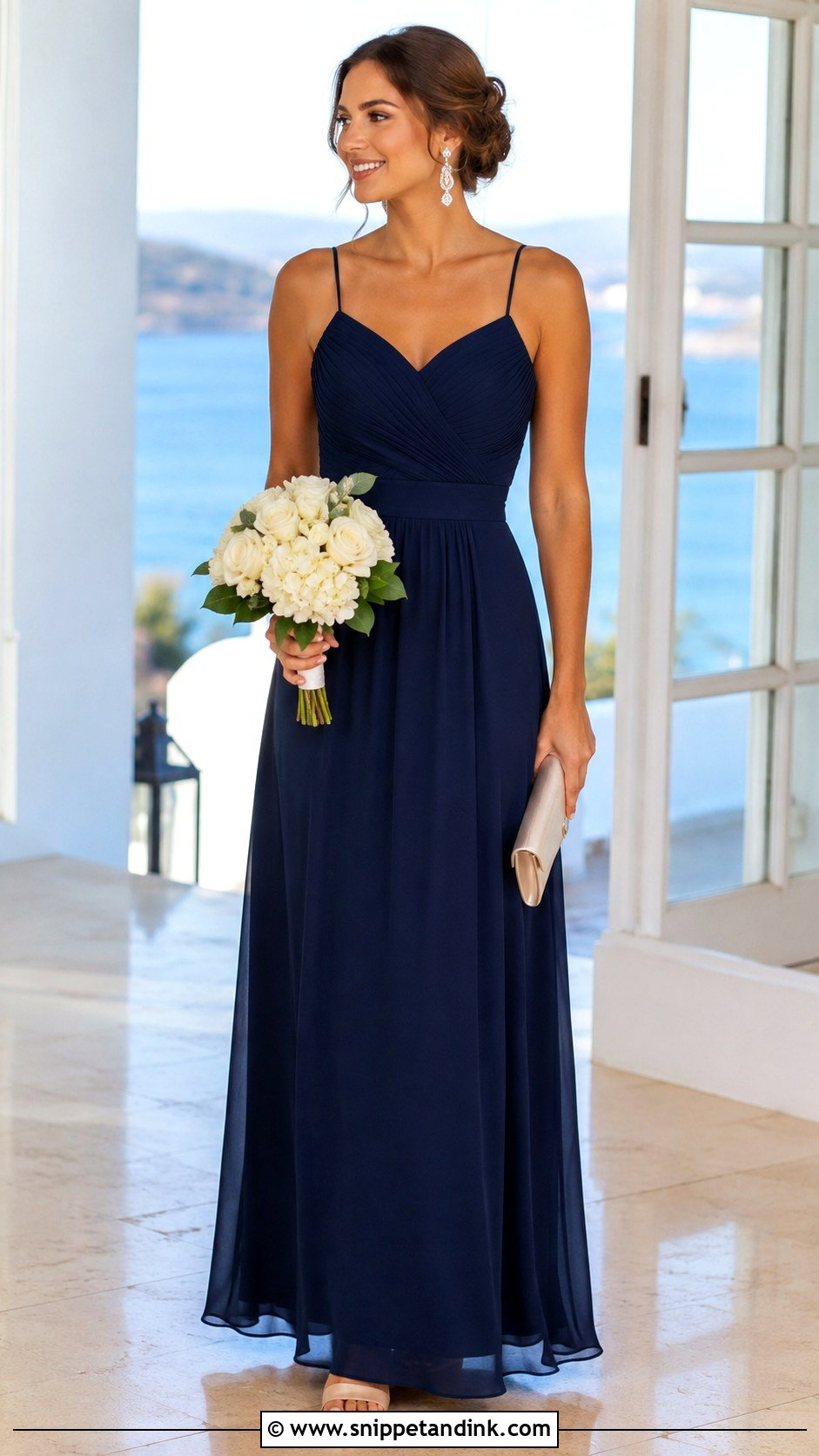 Navy Bridesmaid Dress Outfit - Snippet and Ink - 25 Bridal Party Outfits