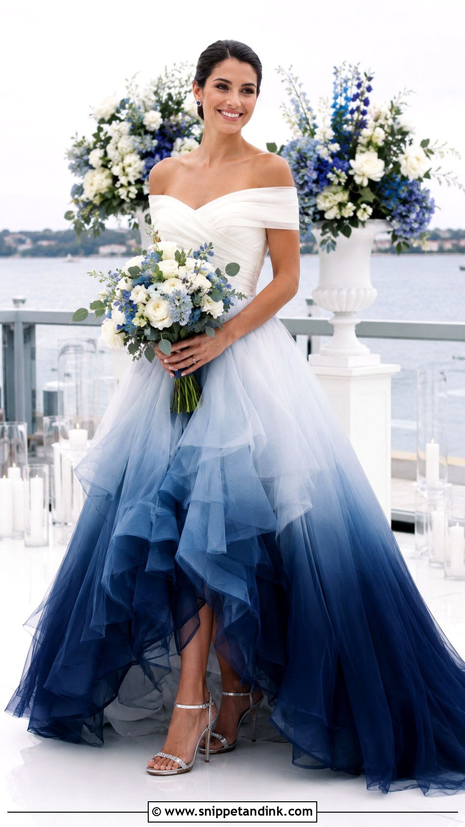 Navy Dip Dye Wedding Dress - Snippet and Ink - 20 Dip Dye Wedding Dress Ideas