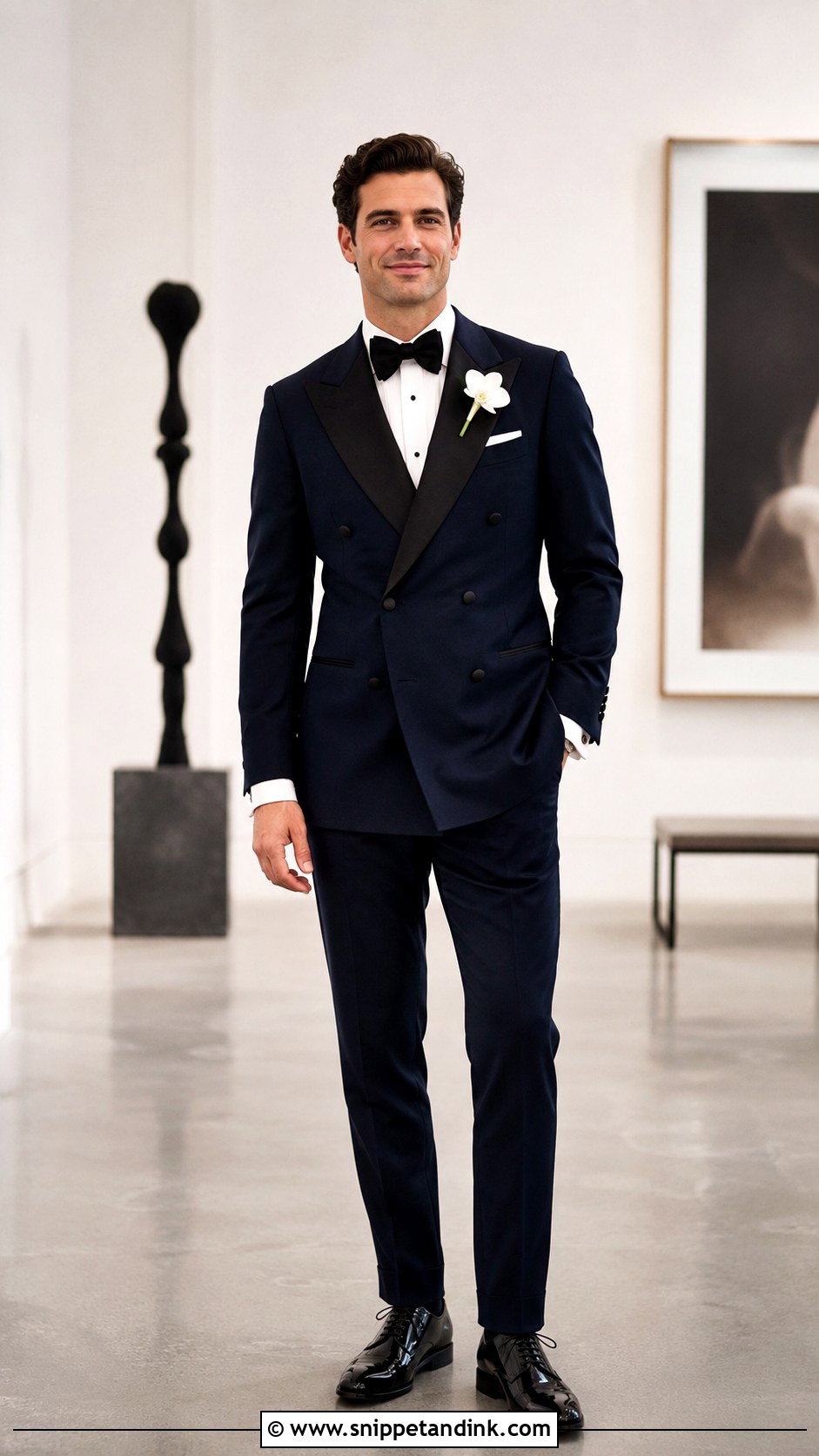 Navy Double Breasted Tuxedo - Snippet and Ink - 20 Navy Tuxedo Wedding Ideas