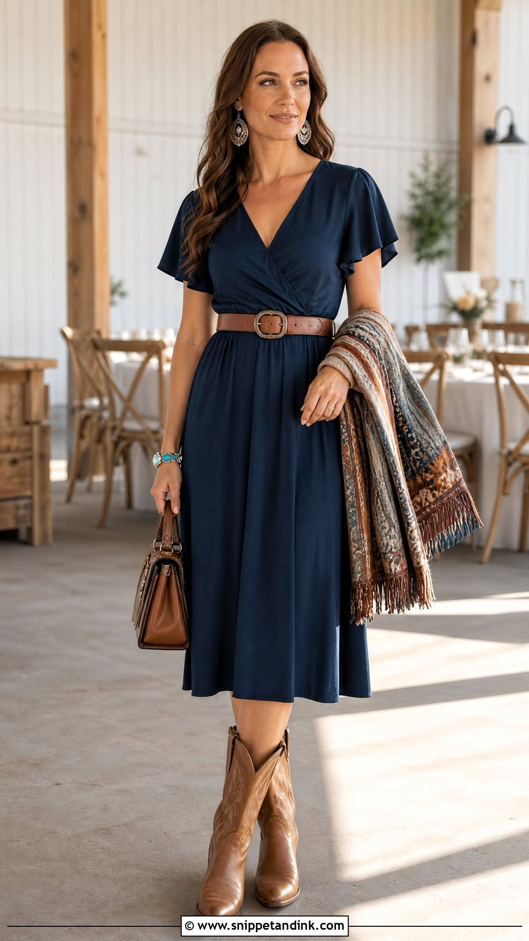 Navy Dress Western Wedding Outfit - Snippet and Ink - 20 Western Outfits for Wedding