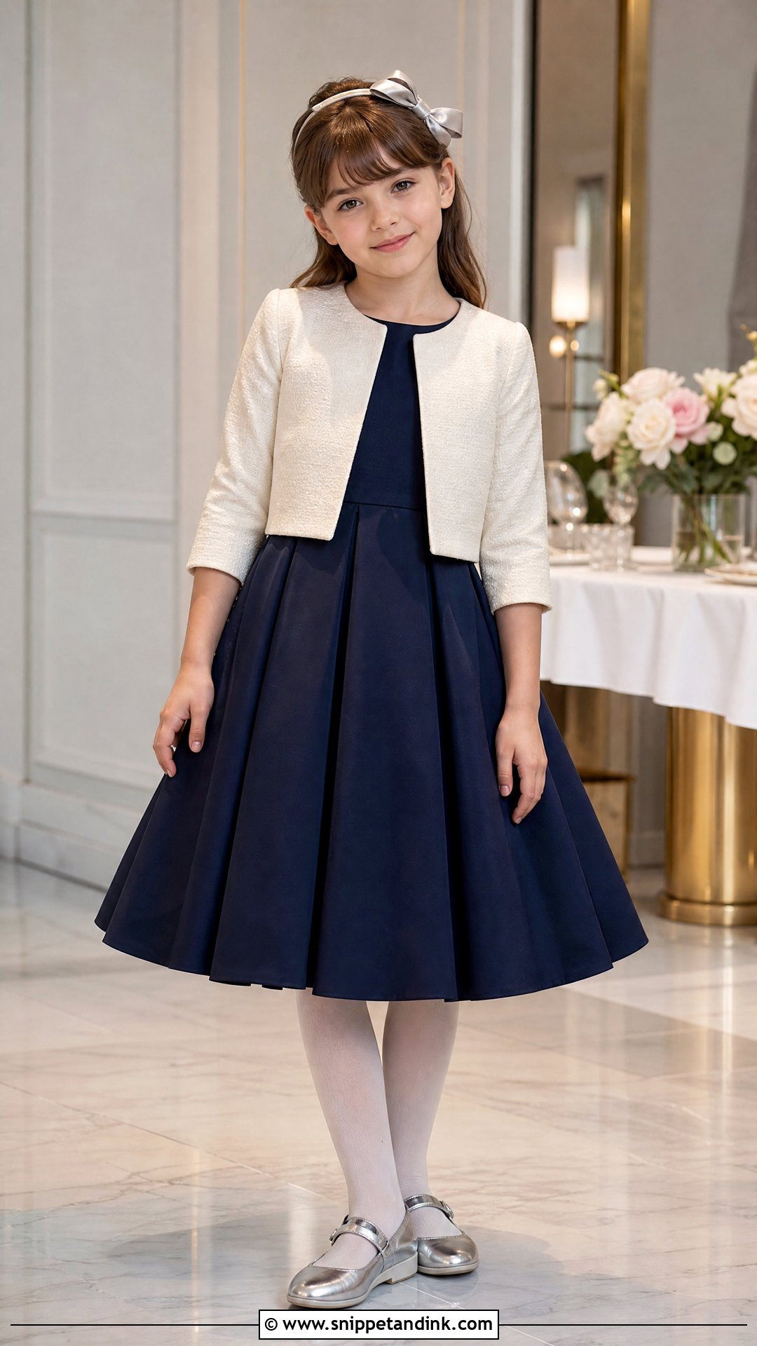 Navy Formal Wedding Outfit - Snippet and Ink - 20 Wedding Outfit for Girls Kids Ideas