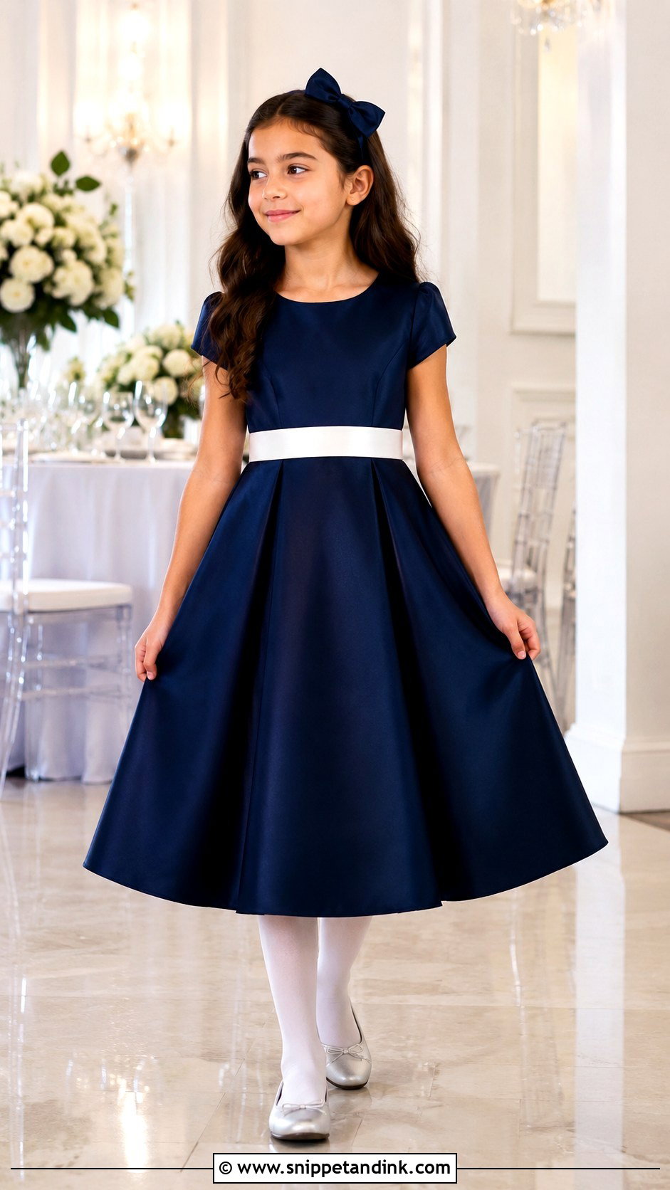 Navy Girls Wedding Dress - Snippet and Ink - 25 Girls Wedding Dresses