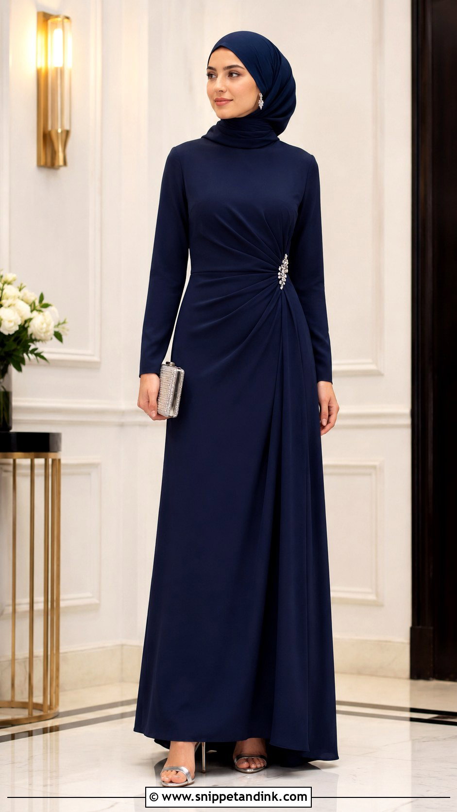 Navy Gown With Hijab - Snippet and Ink - 25 Gown with Hijab Ideas