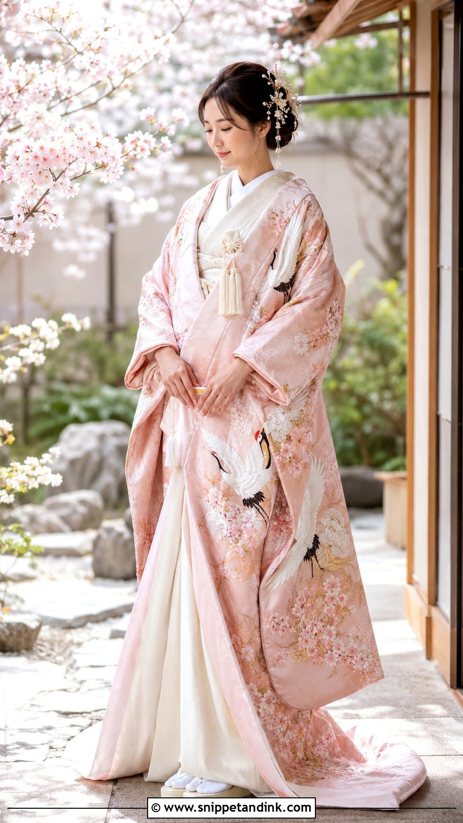 Navy Iro Uchikake Japanese Wedding Dress - Snippet and Ink - 20 Japanese Wedding Dresses