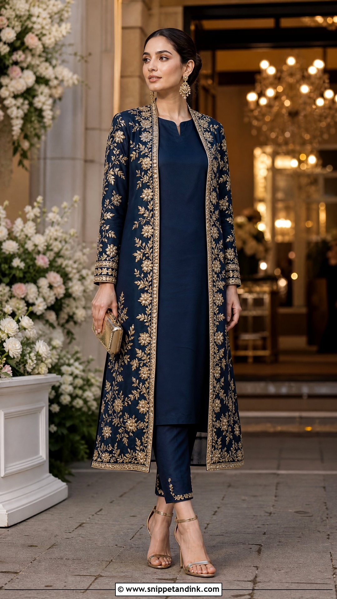 Navy Jacket Wedding Shalwar - Snippet and Ink - 20 Wedding Shalwar Design for Women Ideas