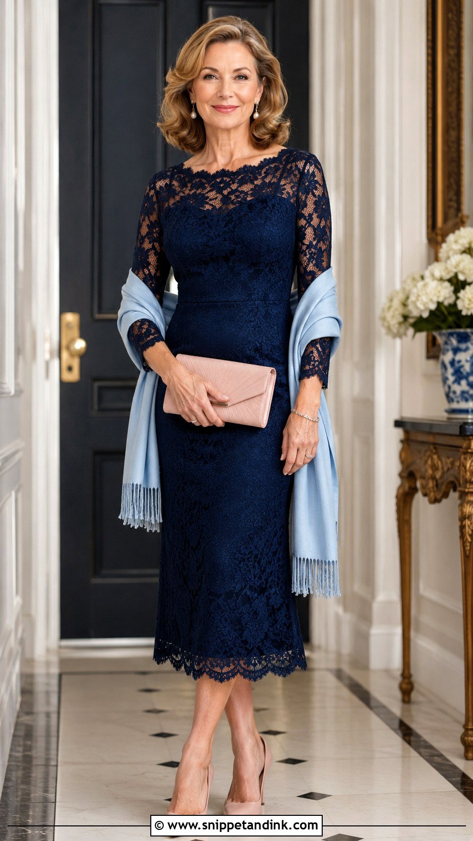 Navy Lace May Wedding Dress - Snippet and Ink - 20 May Wedding Dress Ideas