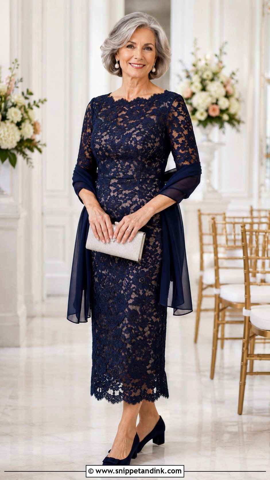 Navy Lace Nana Wedding Dress - Snippet and Ink - 20 Nana Wedding Dress Ideas