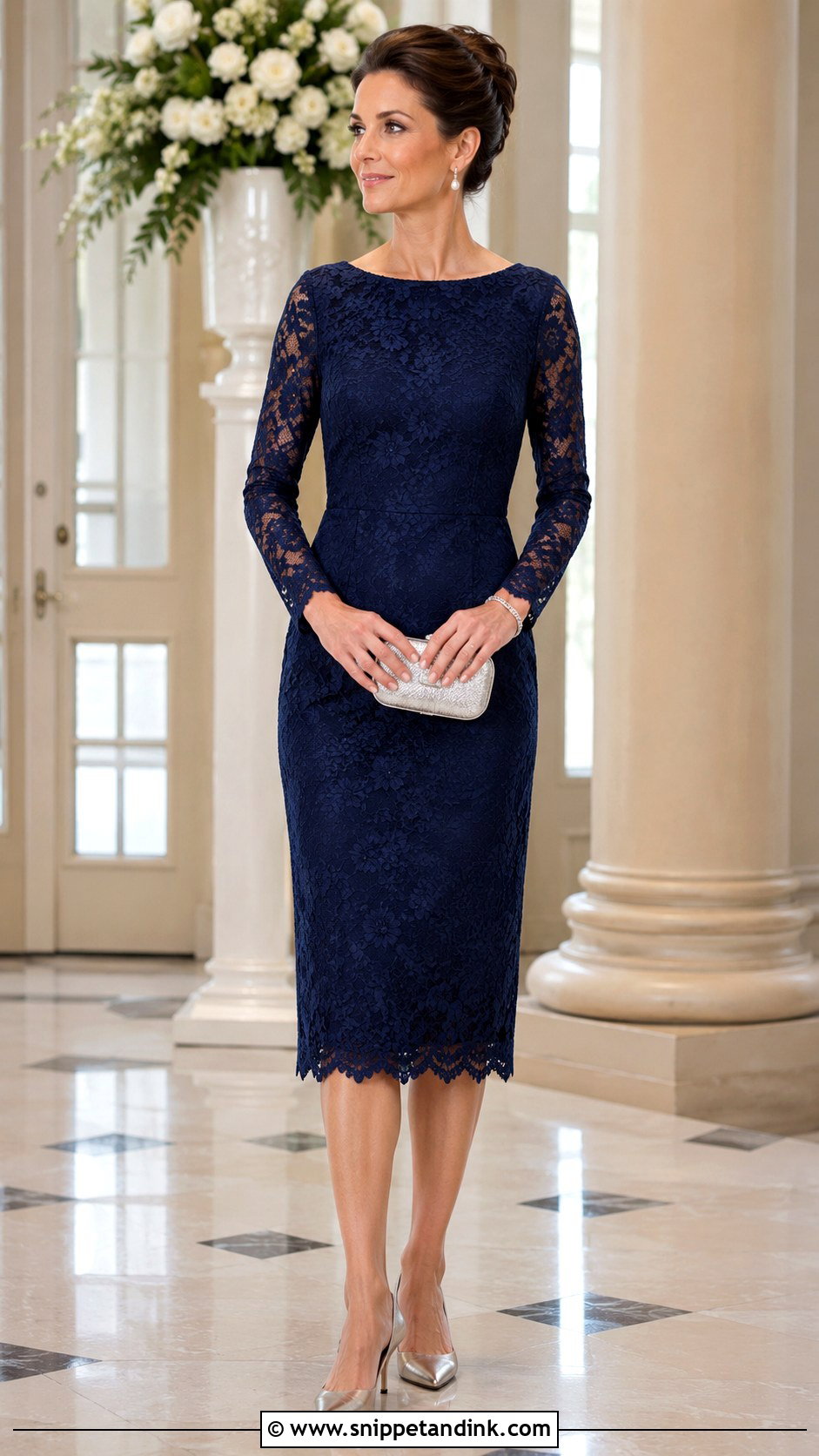 Navy Lace Sheath Wedding Dress Outfit - Snippet and Ink - 20 Classy Dress Outfits for Wedding