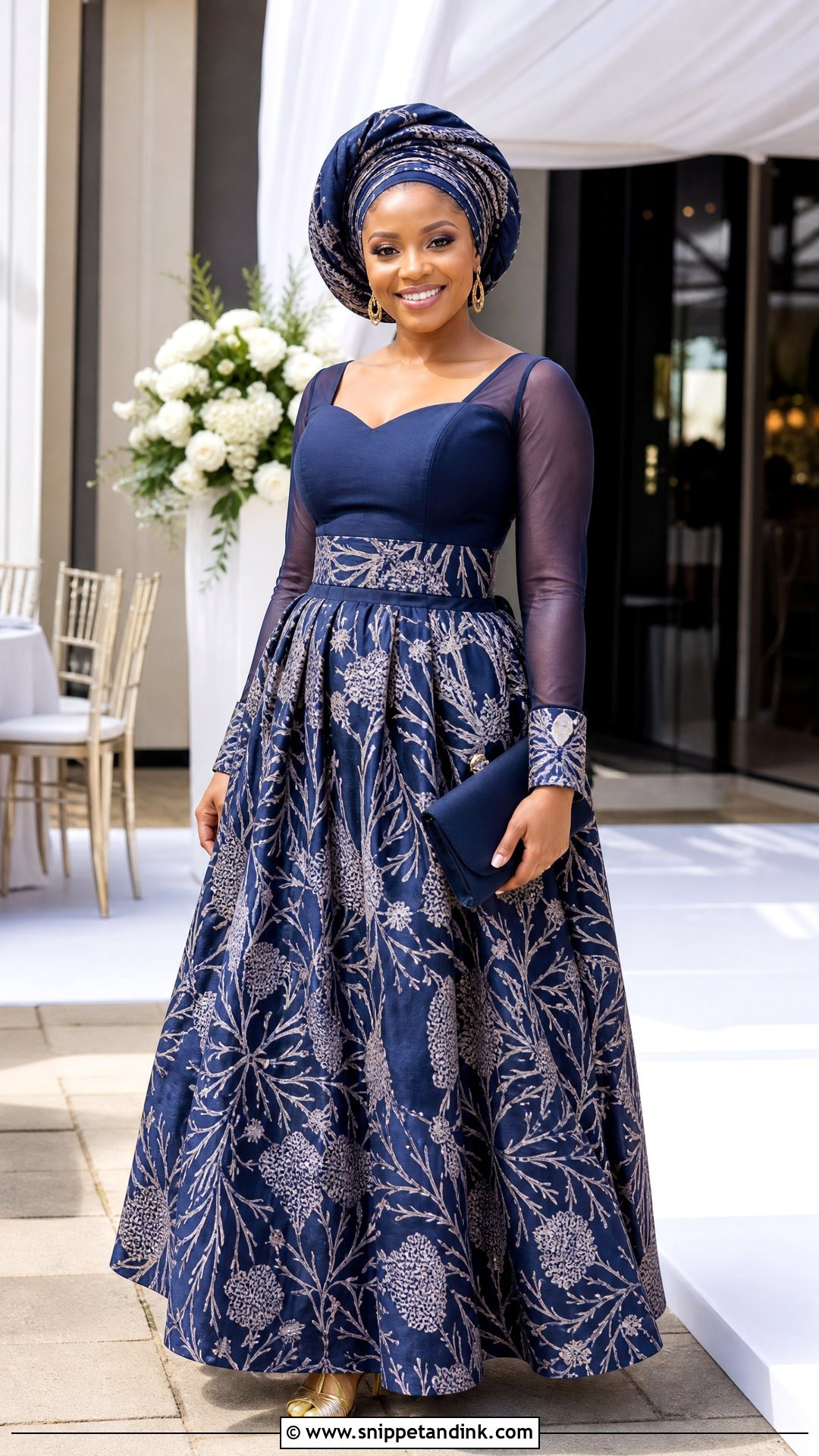 Navy Long Sleeve Chilanga Mulilo Dress - Snippet and Ink - 20 Chilanga Mulilo Dress for Bride Ideas