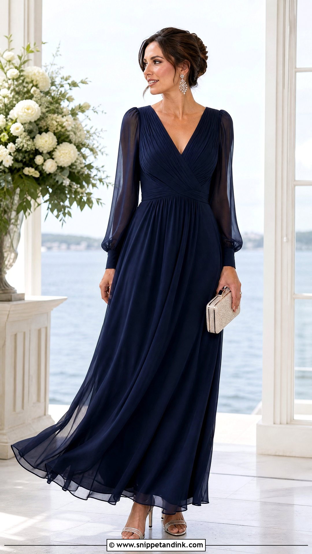 Navy Maxi Dress for Wedding - Snippet and Ink - 25 Simple Dress for Wedding Ideas