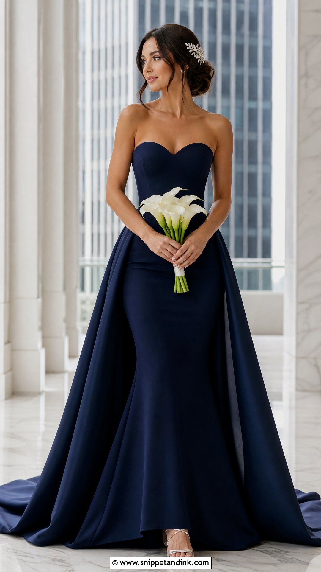 Navy Mermaid Wedding Dress - Snippet and Ink - 20 Navy Wedding Dress Ideas
