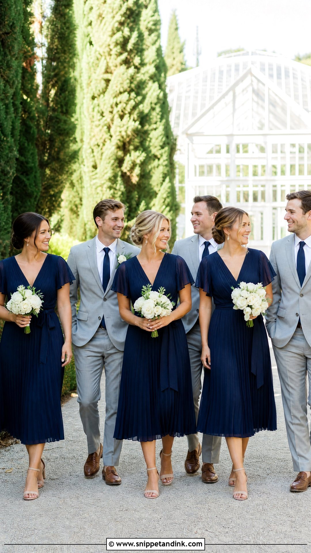 Navy Midi Dress Bridal Party - Snippet and Ink - 20 Navy Bridal Parties Ideas