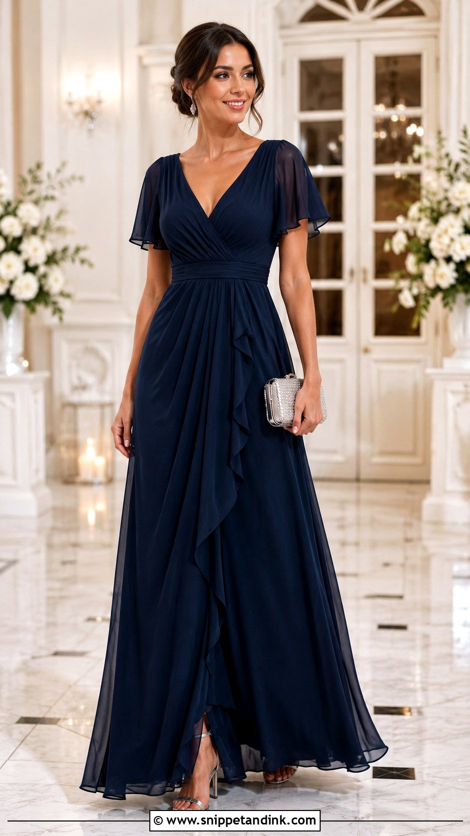 Navy November Wedding Guest Dress - Snippet and Ink - 25 November Wedding Dress Ideas