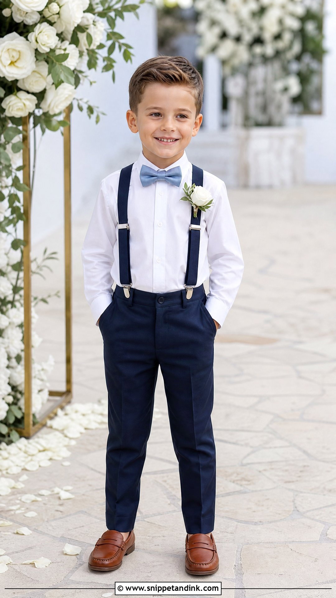 Navy Pants Ring Bearer Suspenders Outfit - Snippet and Ink - 20 Ring Bearer Suspenders Outfit Ideas