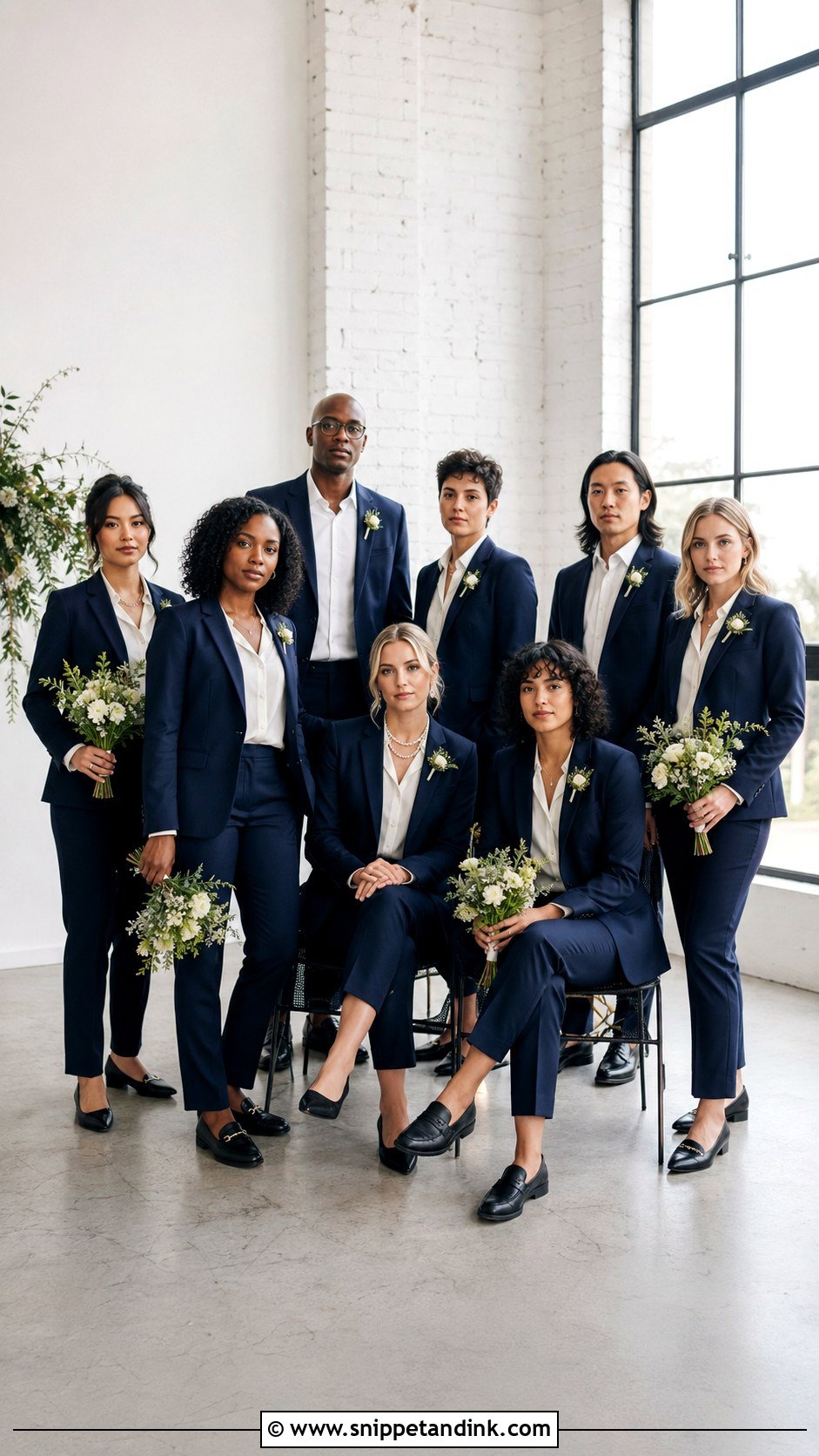 Navy Pantsuit Bridal Party - Snippet and Ink - 20 Navy Bridal Party Ideas