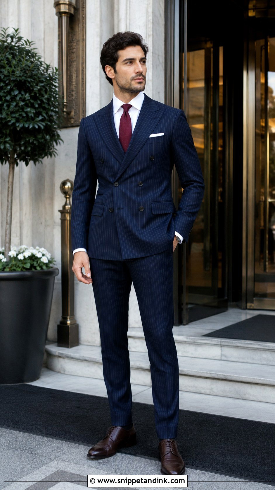 Navy Pinstripe Italian Wedding Suit - Snippet and Ink - 20 Italian Wedding Suit Ideas