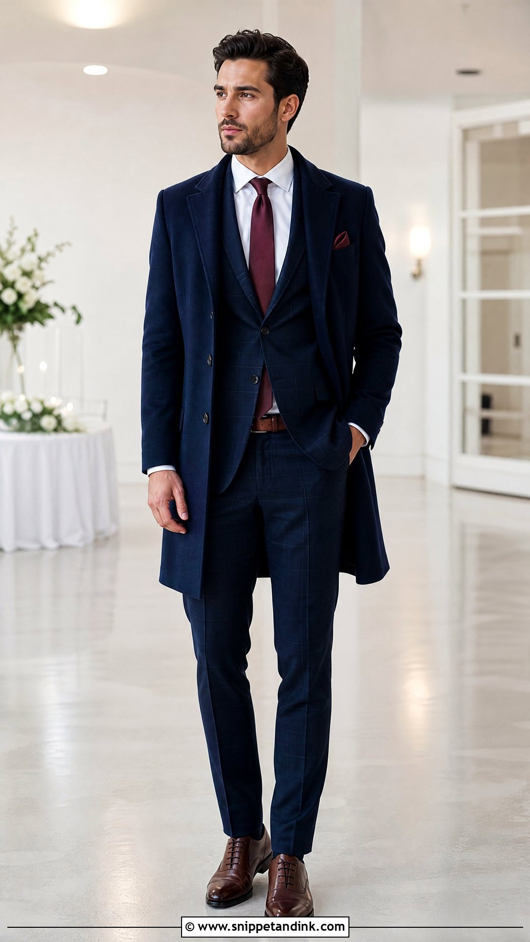 Navy Plaid Winter Wedding Suit - Snippet and Ink - 20 Winter Wedding Suit Ideas