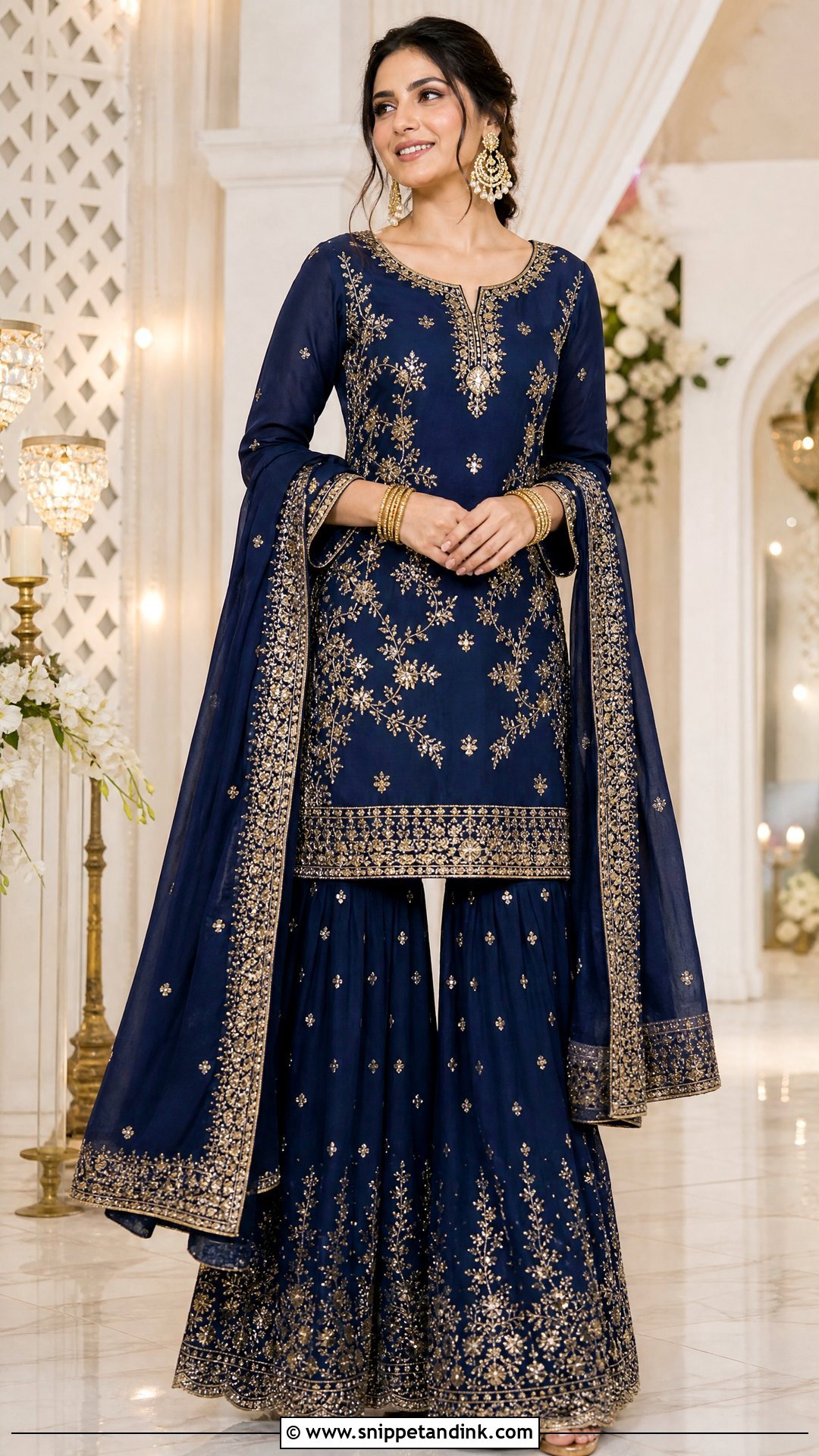 Navy Punjabi Zari Suit For Wedding - Snippet and Ink - 25 Trending Punjabi Suits for Wedding