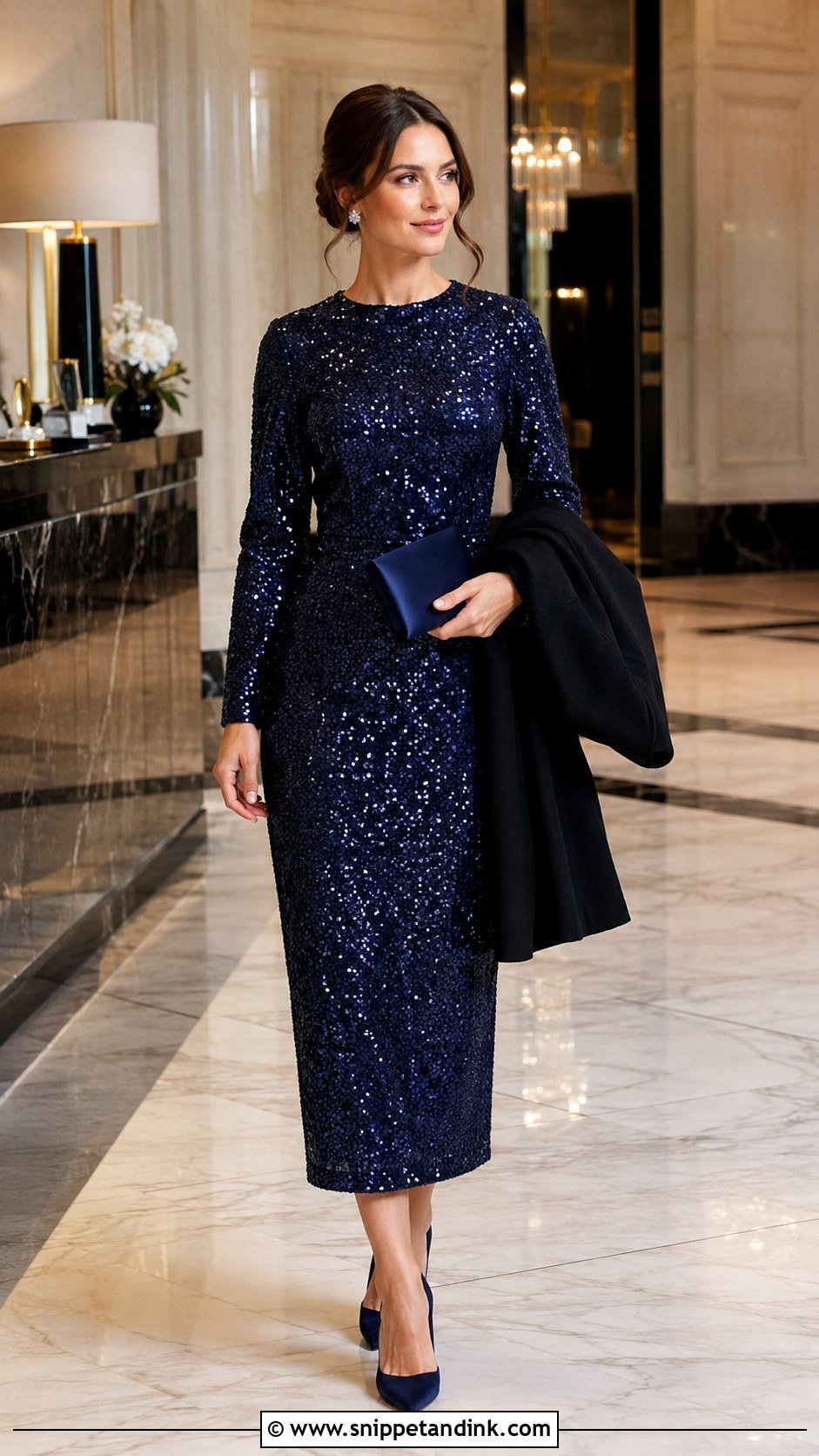 Navy Sequin Wedding Guest Dress - Snippet and Ink - 20 Classy Dresses to Wear to a Wedding