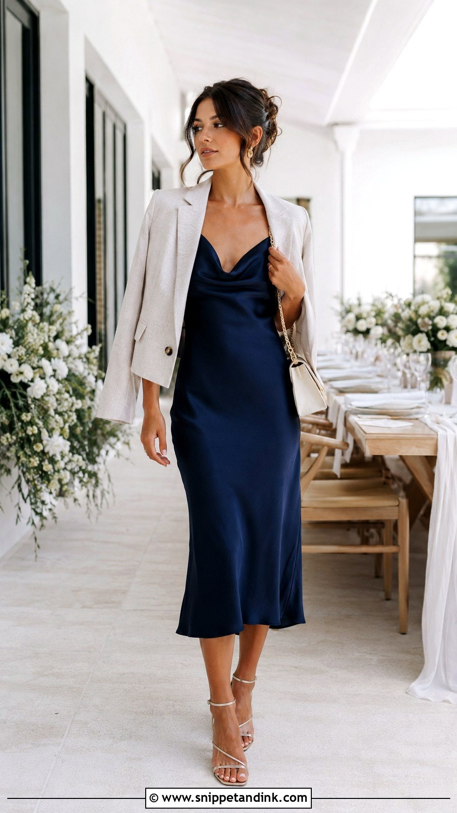 Navy Slip Dress Wedding Outfit - Snippet and Ink - 25 Navy Dress Outfit Wedding Ideas