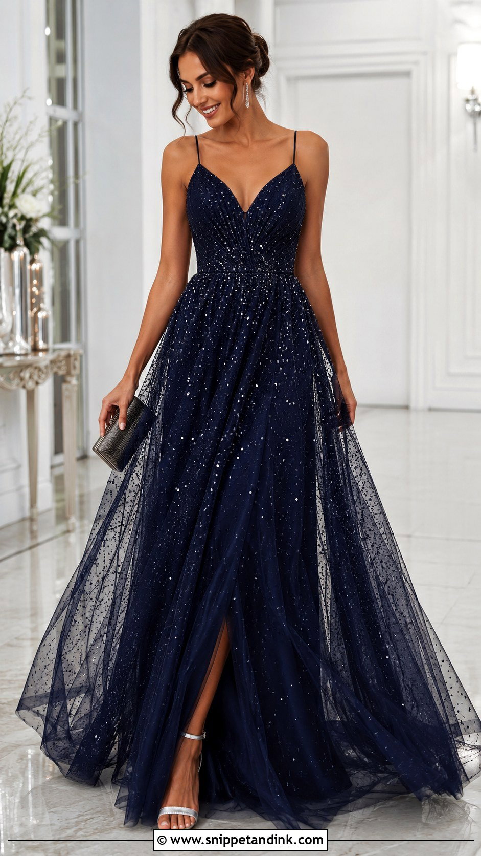 Navy Starry Gown - Snippet and Ink - 25 Fairytale Gowns