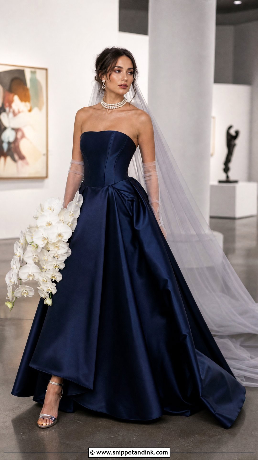 Navy Strapless Wedding Dress - Snippet and Ink - 20 Navy Wedding Dress Ideas