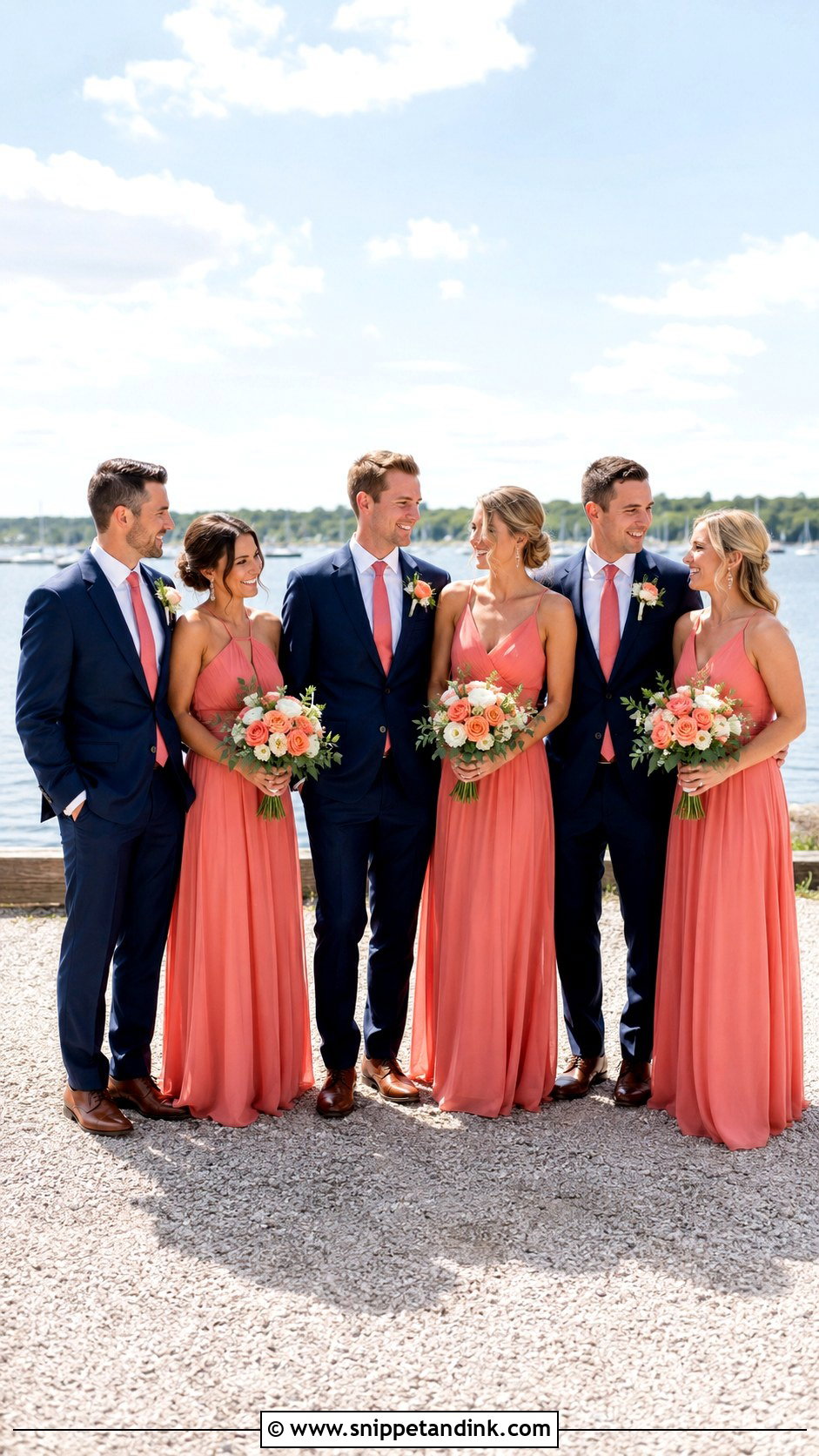 Navy Suit And Coral Wedding - Snippet and Ink - 20 Navy Suit Wedding Color Scheme Ideas