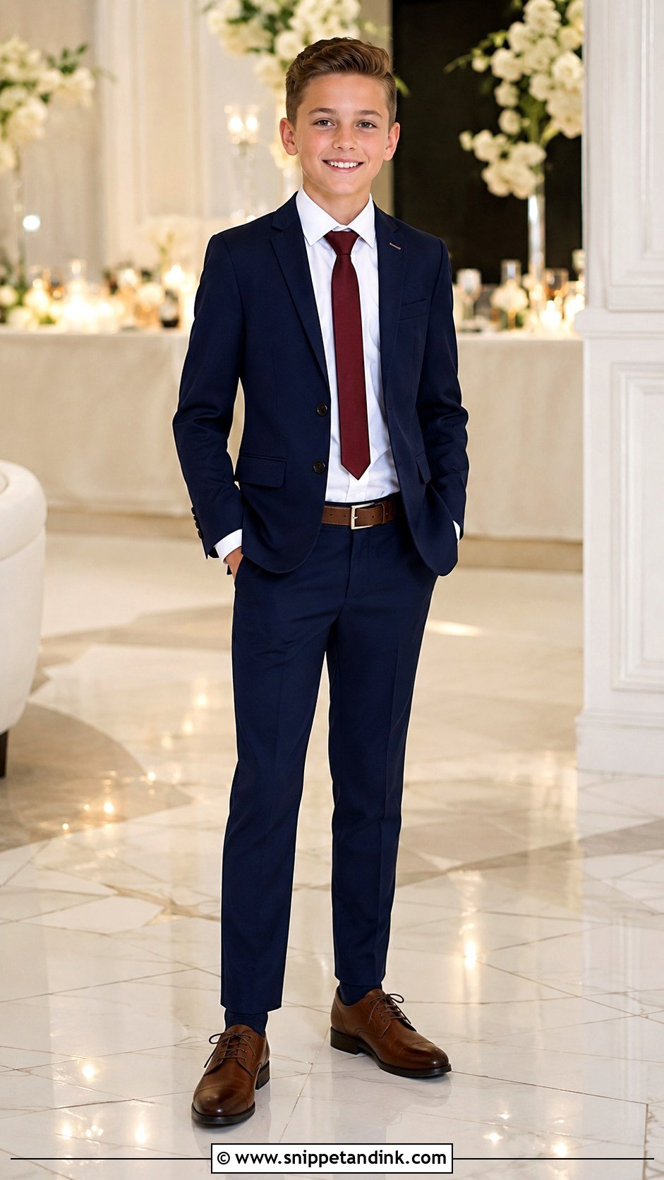 Navy Suit Boys Wedding Outfit - Snippet and Ink - 20 Boys Wedding Outfits
