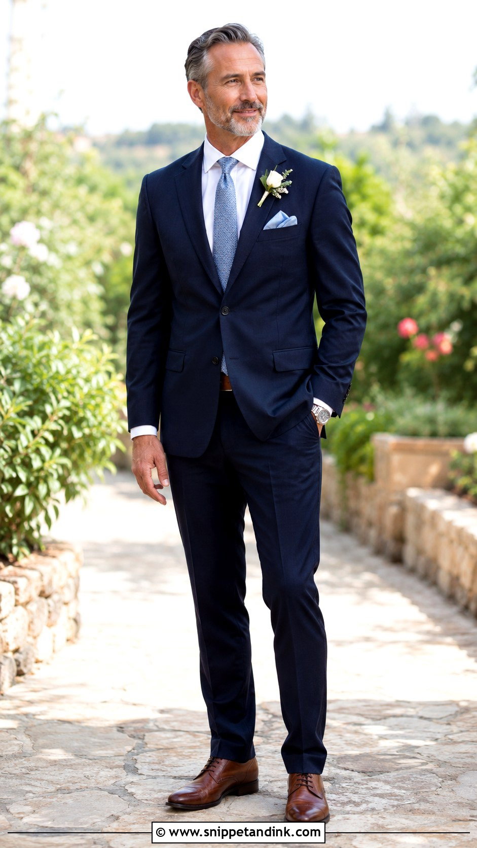 Navy Suit Father Wedding Outfit - Snippet and Ink - 25 Father Wedding Outfit Ideas