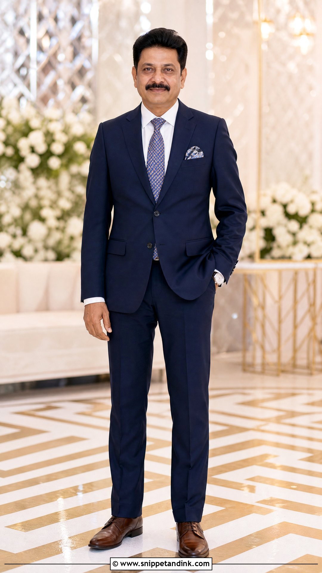 Navy Suit For Bride Father - Snippet and Ink - 25 Indian Bride Father Outfit Ideas