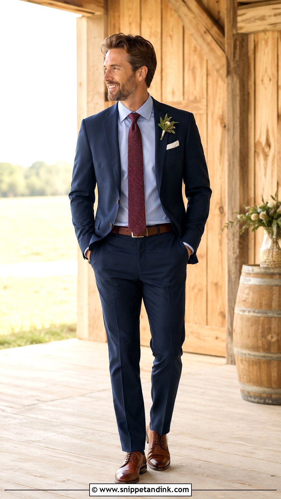 Navy Suit For Rustic Wedding - Snippet and Ink - 30 Navy Suit Wedding Ideas