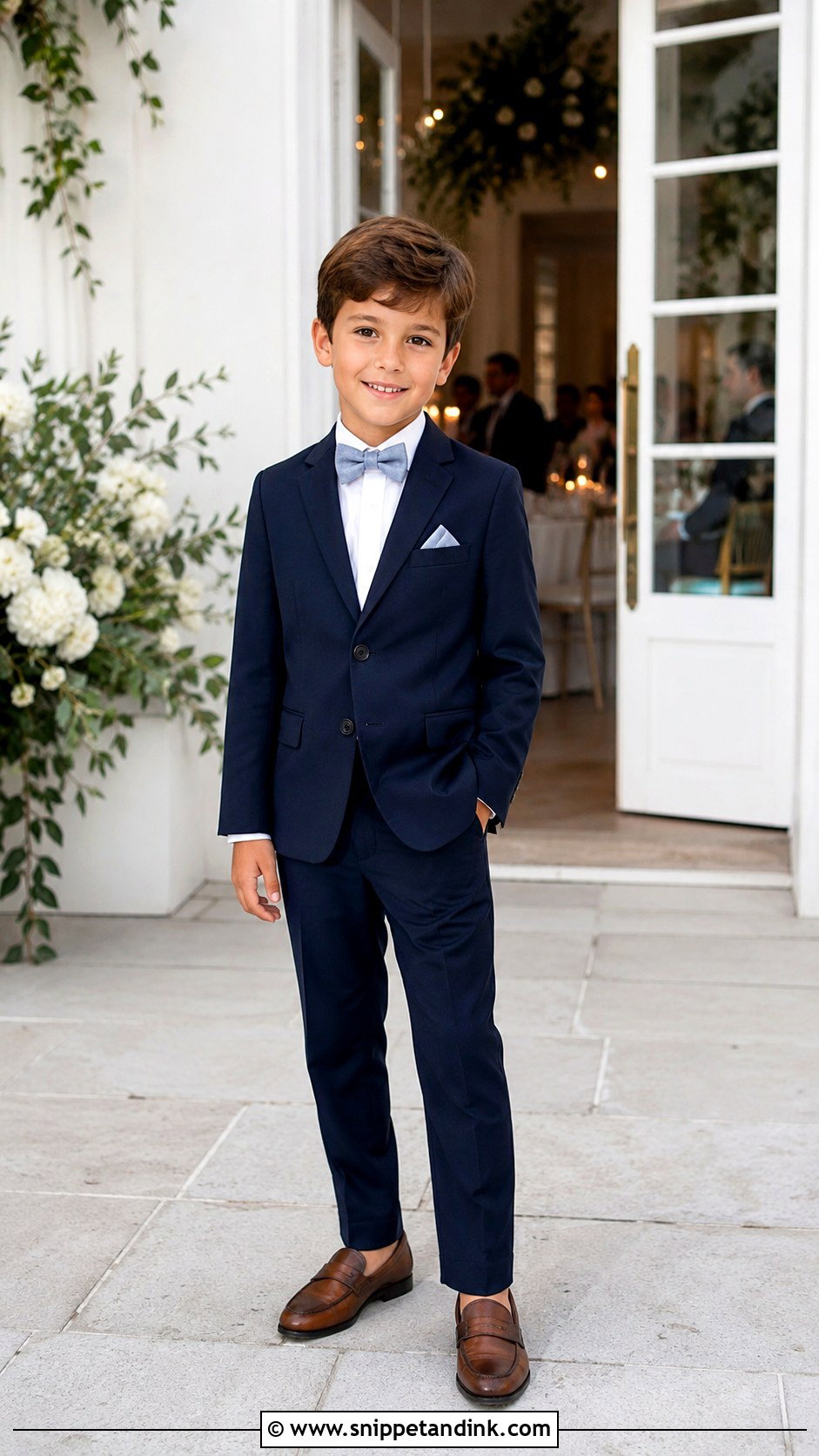 Navy Suit Little Boy Wedding Outfit - Snippet and Ink - 20 Little Boy Wedding Outfit Ideas