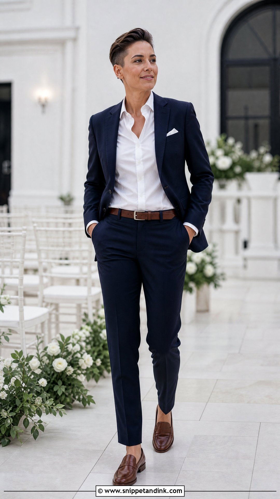 Navy Suit Masc Wedding Outfit - Snippet and Ink - 25 Masc Wedding Outfits