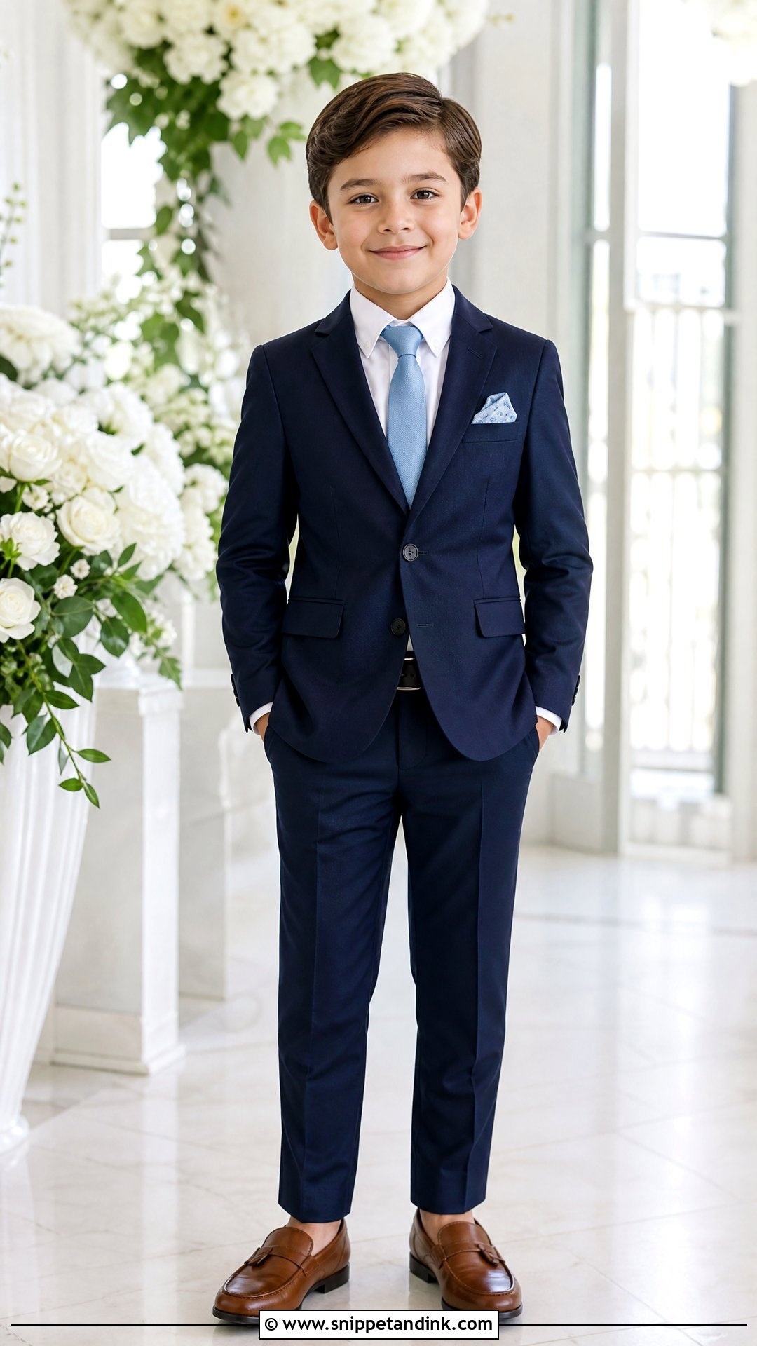 Navy Suit Wedding Outfit - Snippet and Ink - 25 Boys Outfits for Wedding