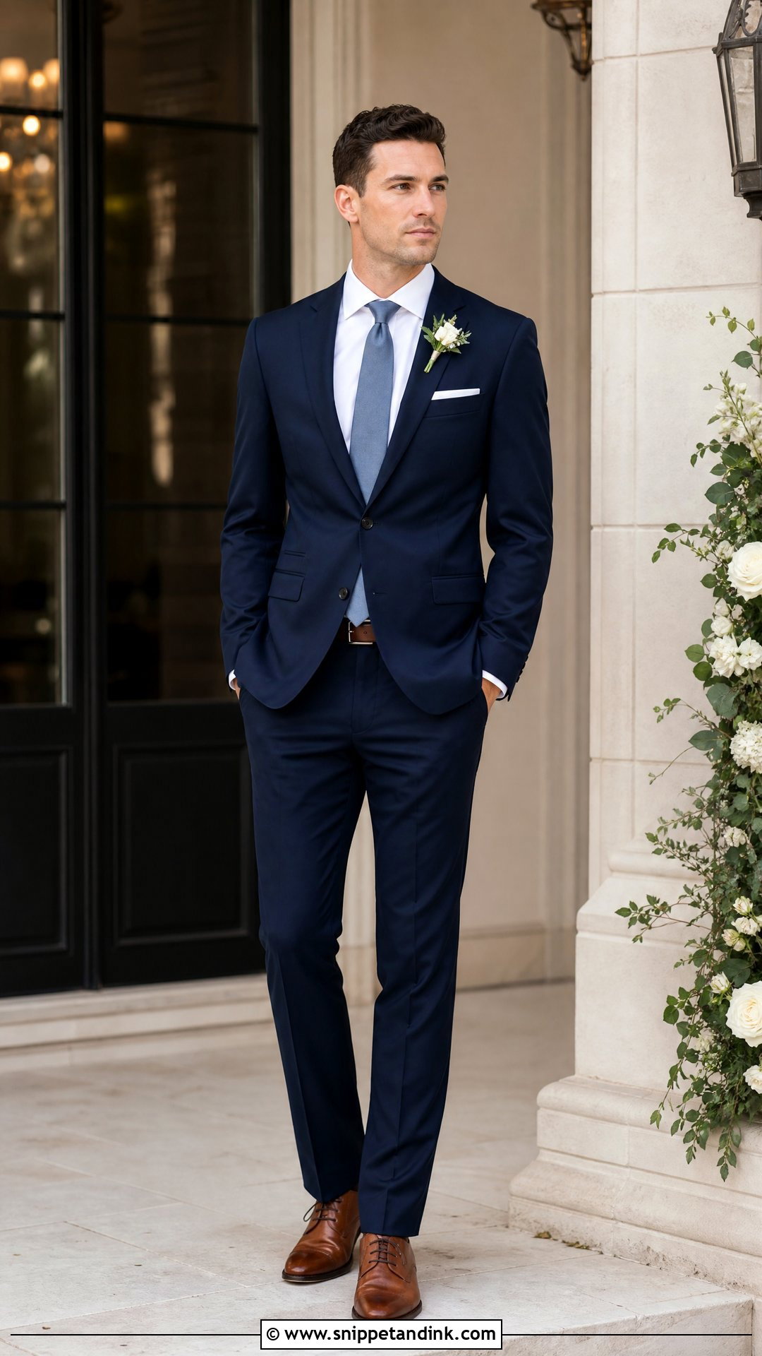 Navy Suit Wedding Usher Outfit - Snippet and Ink - 20 Usher Wedding Outfits
