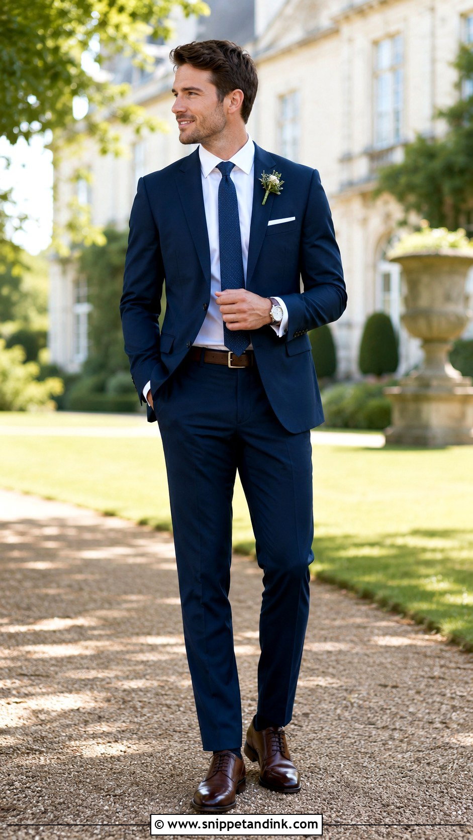 Navy Suit With Brown Shoes - Snippet and Ink - 20 Navy Suits Wedding